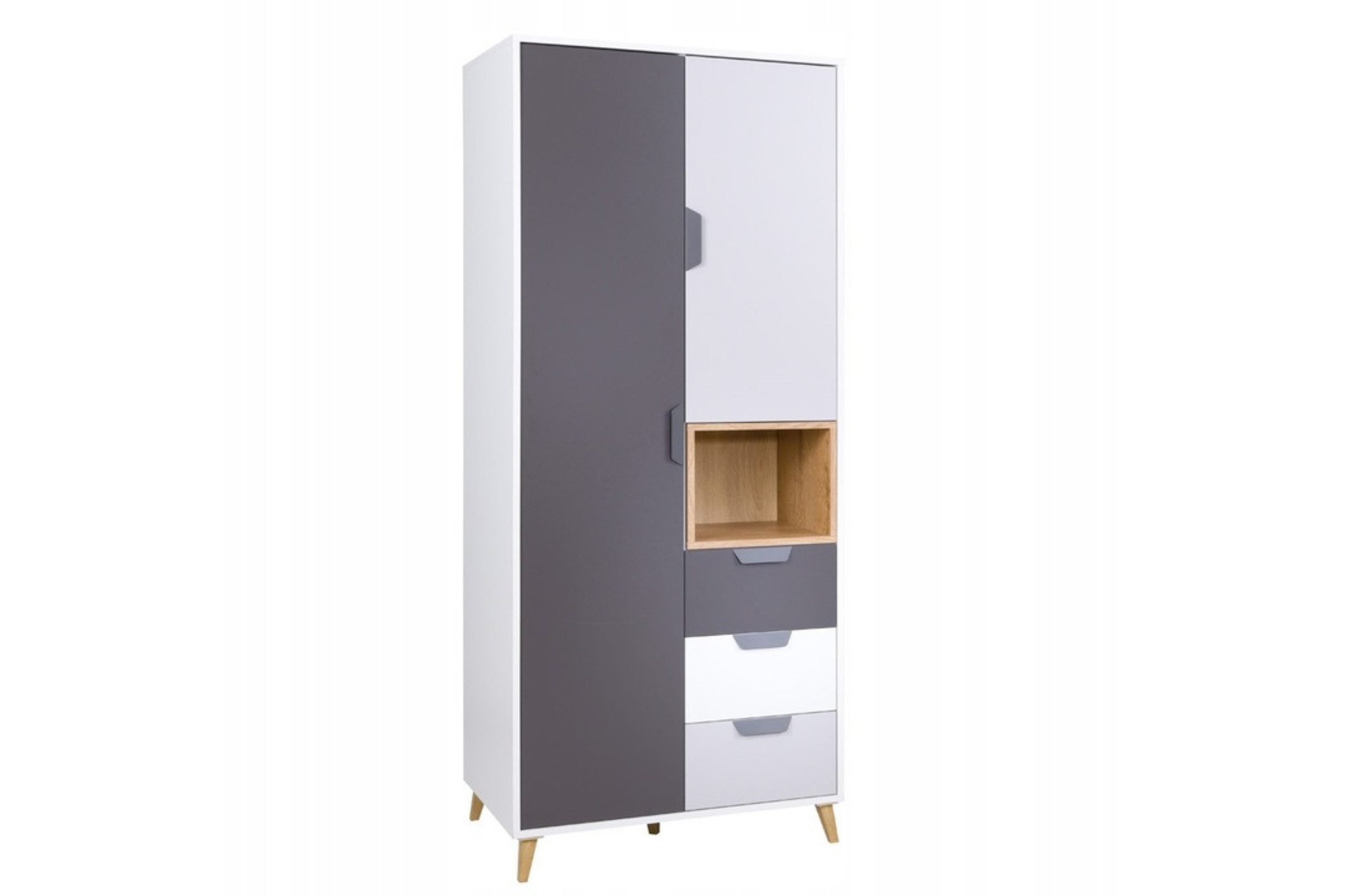 Kinderkleiderschrank JUSTIN 2 Kleiderschrank 3-türig Drehtürenschrank