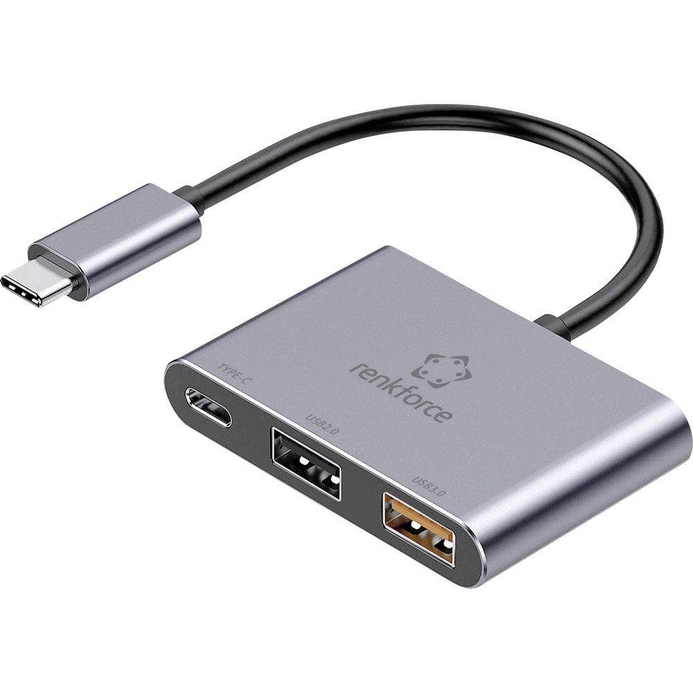 Renkforce USB-Verteiler Renkforce RF-6735680 USB-Hub 2+1 Port USB-A, USB-C® USB 3.2 Gen2 10 GB