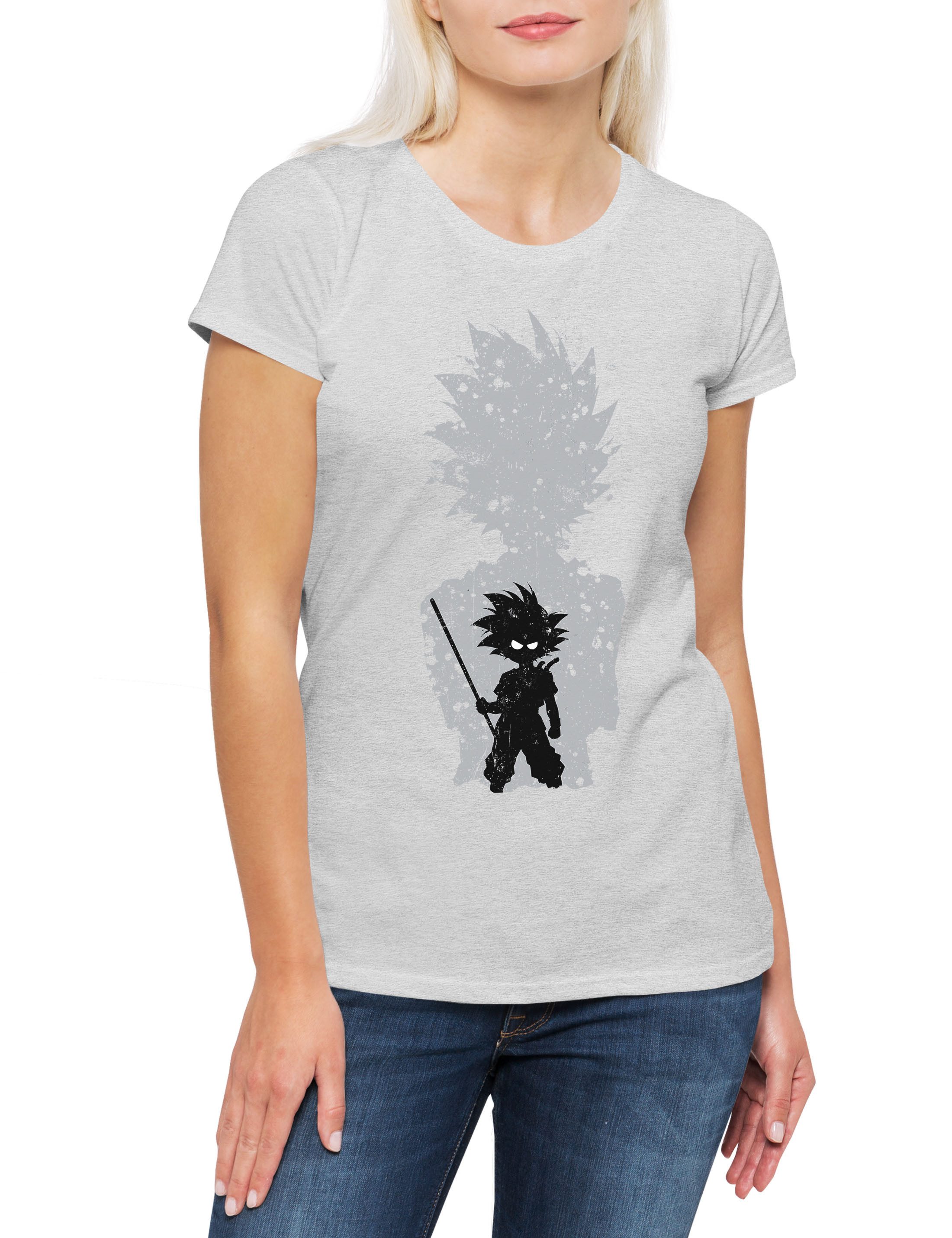 Print-Shirt Shadow Damen T-Shirt Super Dragon Saiya Gym Vintage Ball Karate Kung