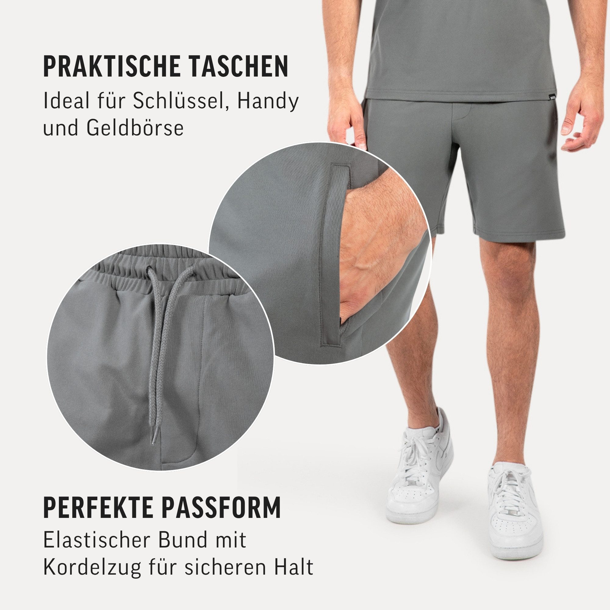 Smilodox Shorts Xion, Bequeme Sportshorts mit 3D Rubber Print, Training Hose elastischer Bund mit Kordelzug Hohe Bewegungsfreiheit Sport Alltag