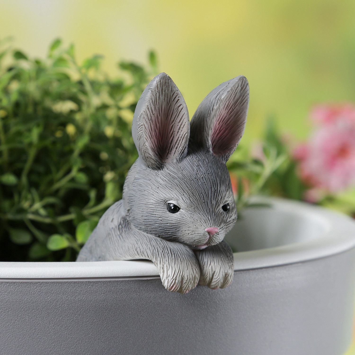 MARELIDA Tierfigur Blumentopfhänger Hase Dekofigur als Topfhänger Gartenfigur H: 11,5cm (1 St)