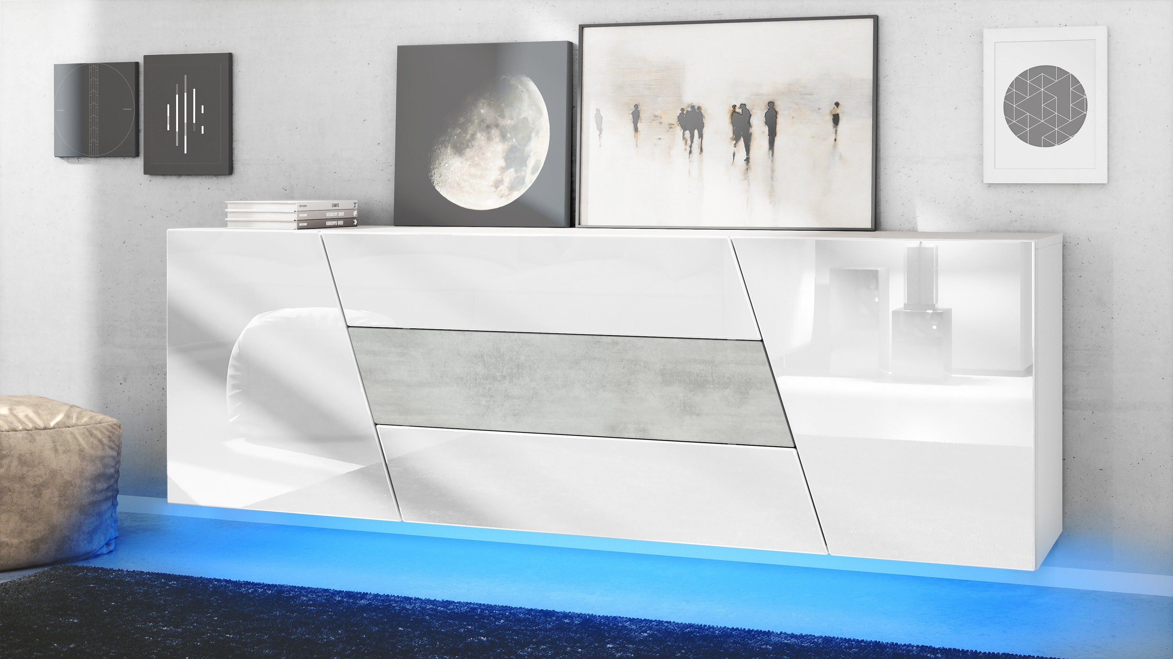 Vladon Sideboard Houston (hängende Kommode, mit günstig online kaufen