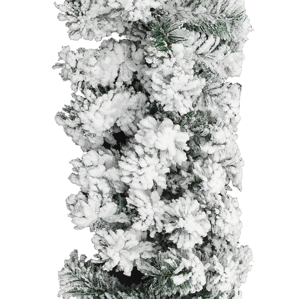 furnicato Weihnachtsbaumkugel Weihnachtsgirlande mit Schnee PVC 5 Grün m