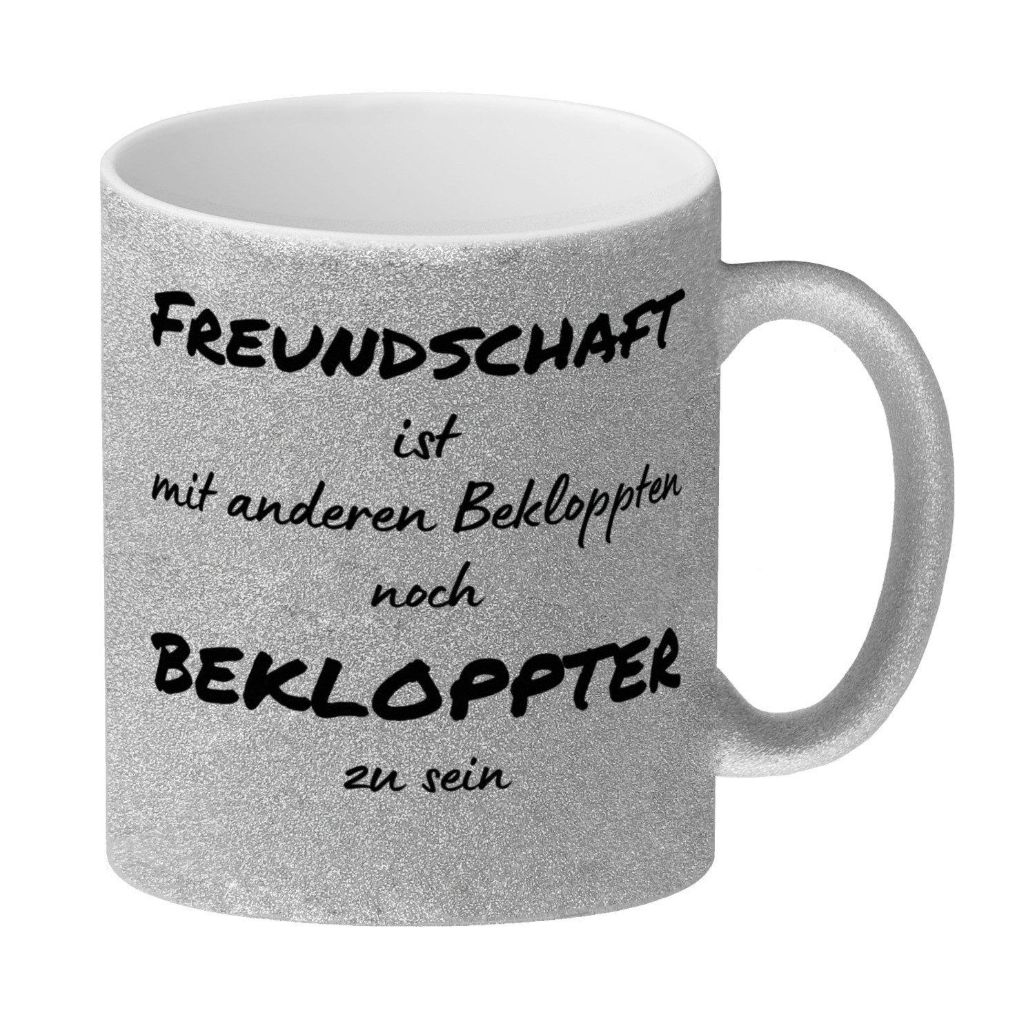 speecheese Tasse Freundschaft GlitzerKaffeebecher mit Spruch