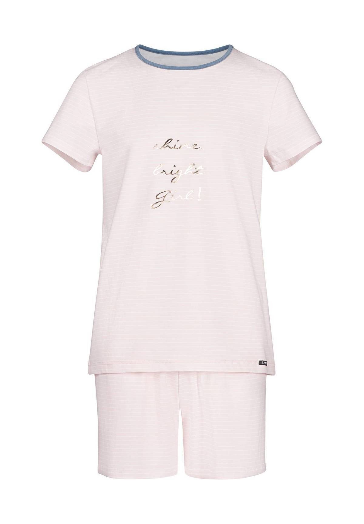 kurz, Pyjama Kinder, Skiny 2-tlg. - Beige Mädchen Schlafanzug Set