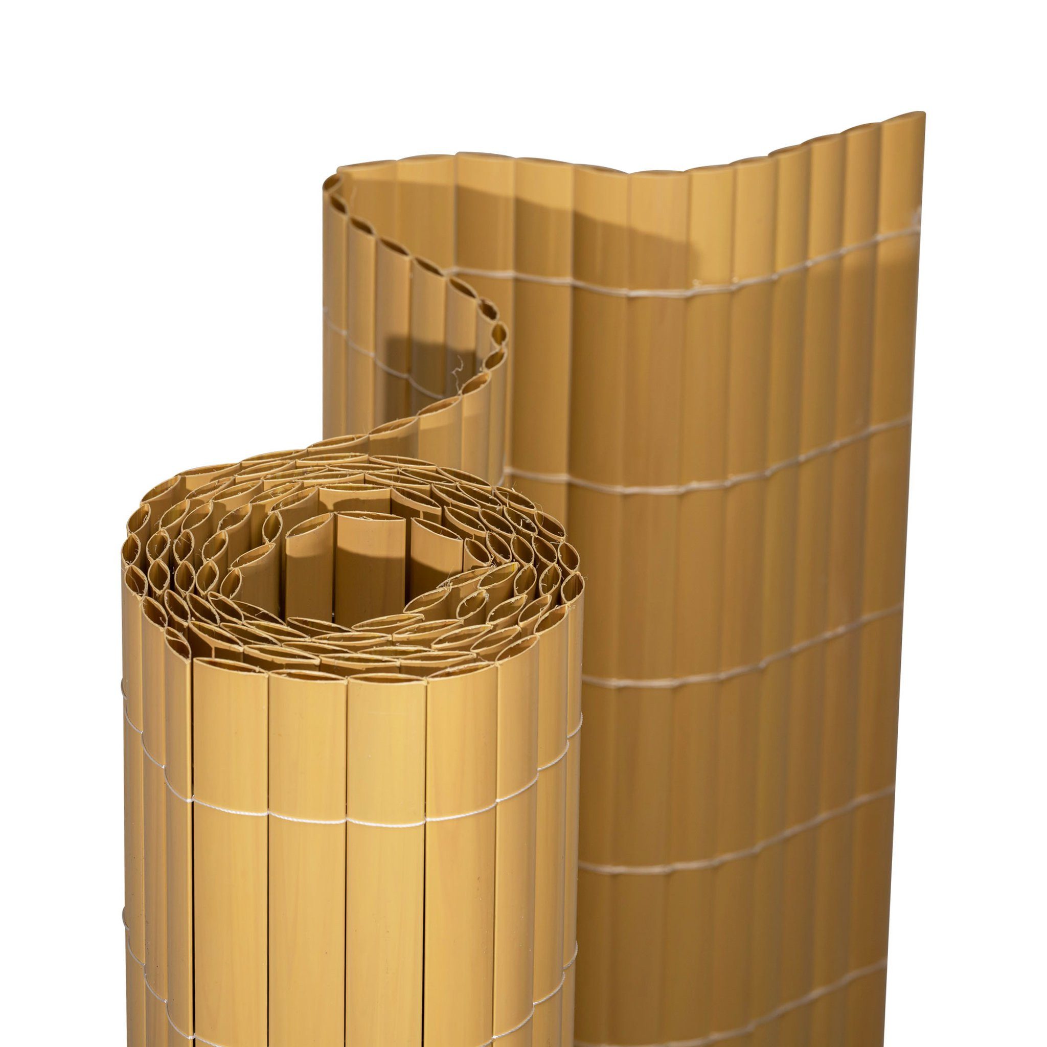 jarolift Sichtschutzzaunmatten Premium PVC Sichtschutzmatte, 100 x 300 cm, bambus, luftdurchlässig, flexibel, recycelbar, verklebte Röhrchen