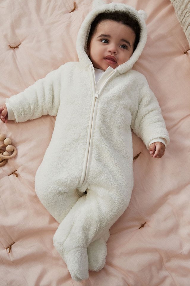 Next Fleeceoverall Weicher Baby Fleece-Einteiler mit Kapuze (1-tlg)