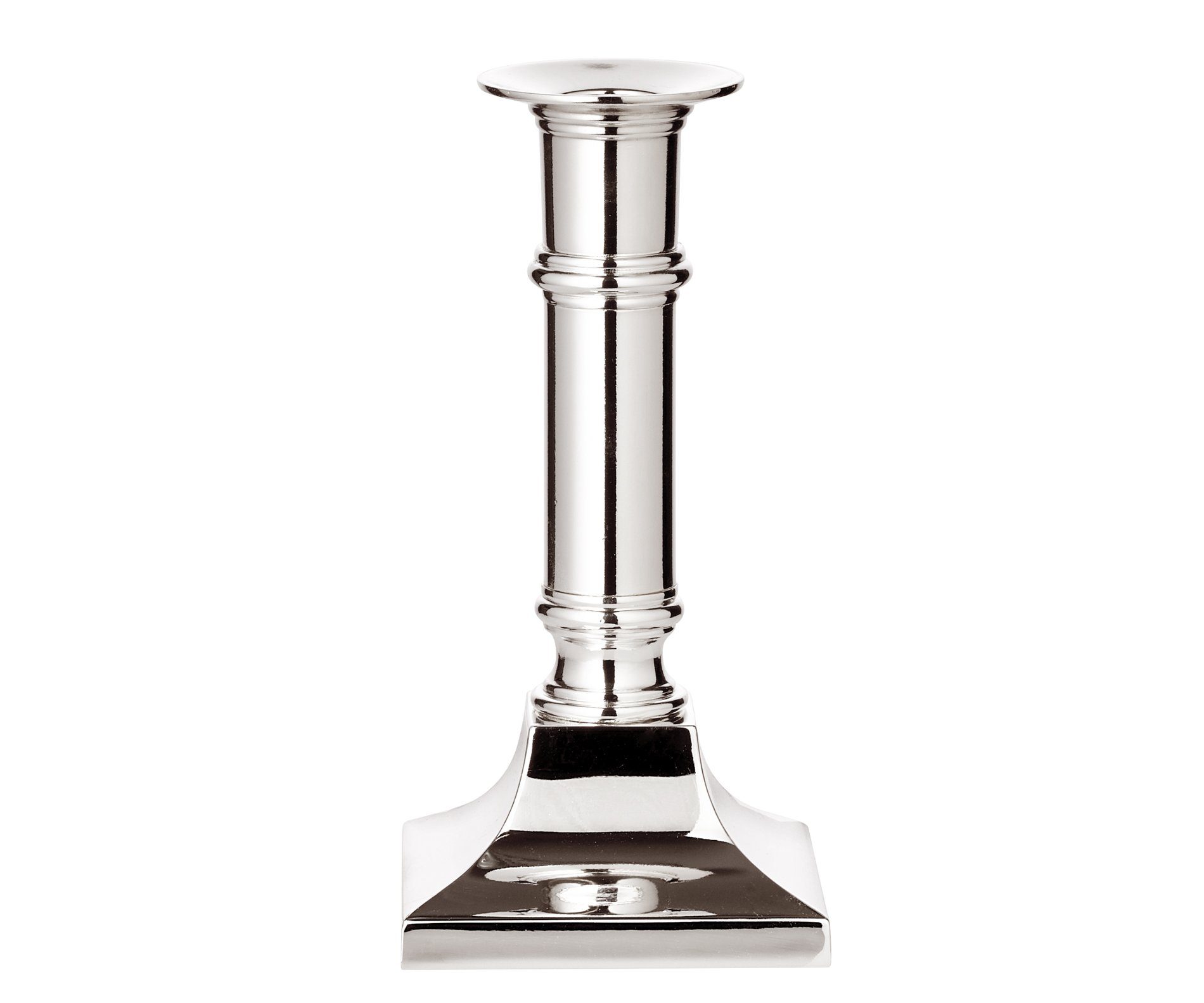 EDZARD Kerzenhalter Kent, Silber-Optik, für Stabkerzen, versilbert, anlaufgeschützt, H 16 cm