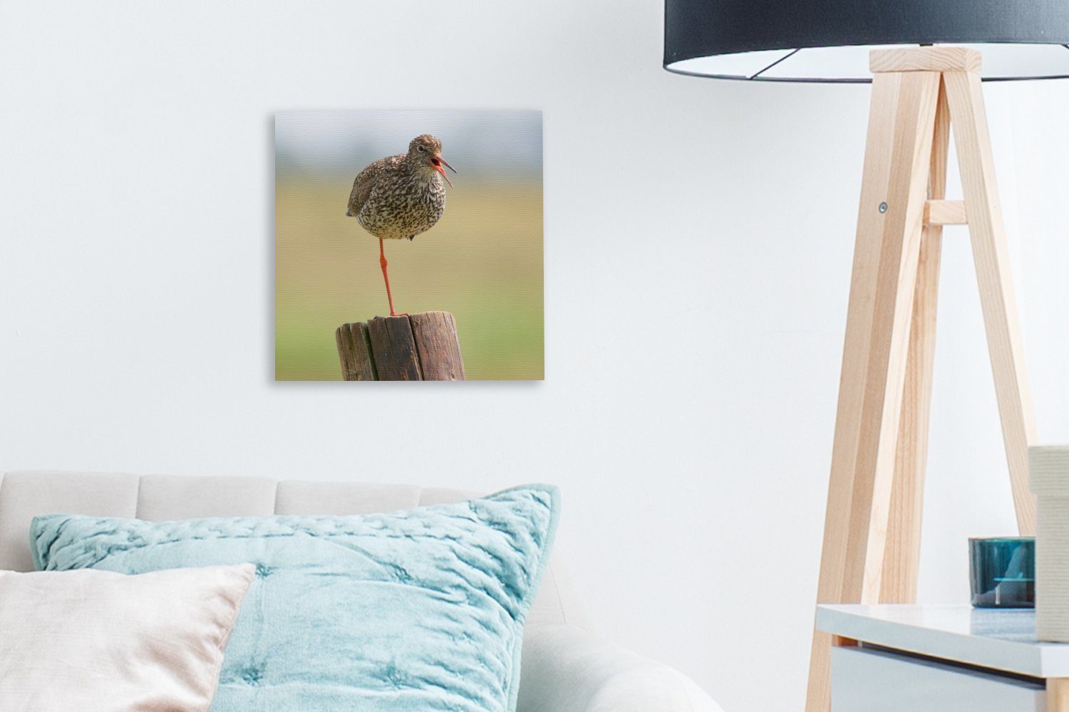 Bein Leinwand stehend, Wohnzimmer Rotschenkel für einem Ein (1 Schlafzimmer St), Bilder Leinwandbild auf OneMillionCanvasses®