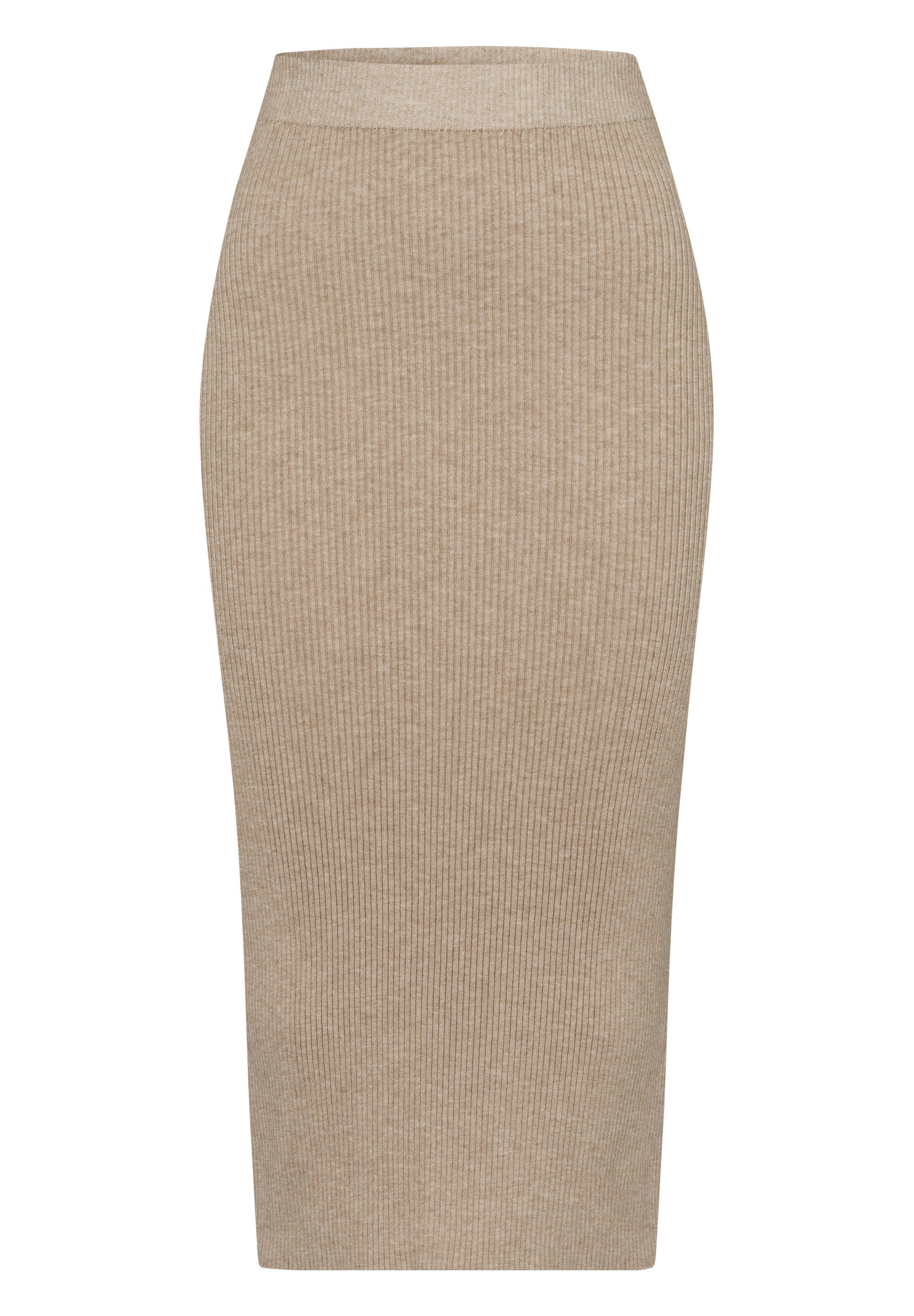 Les Lunes Bleistiftrock Rosie Rippstruktur, Midi-Länge, Seitenschlitz, Tunn günstig online kaufen