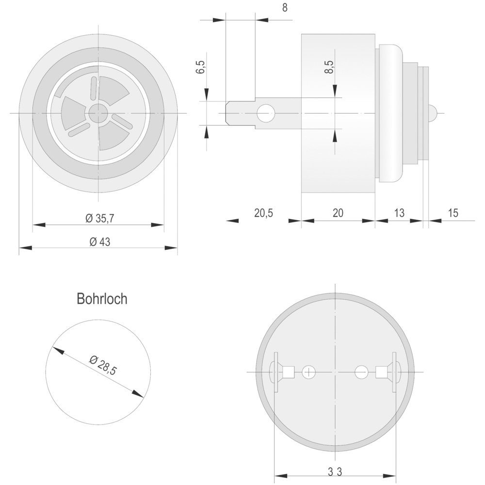 Signalsummer Auer (AUER) B100520405.CO 90, 24 Sensor Pulston V/DC AUER Auer Signalgeräte Signalgeräte