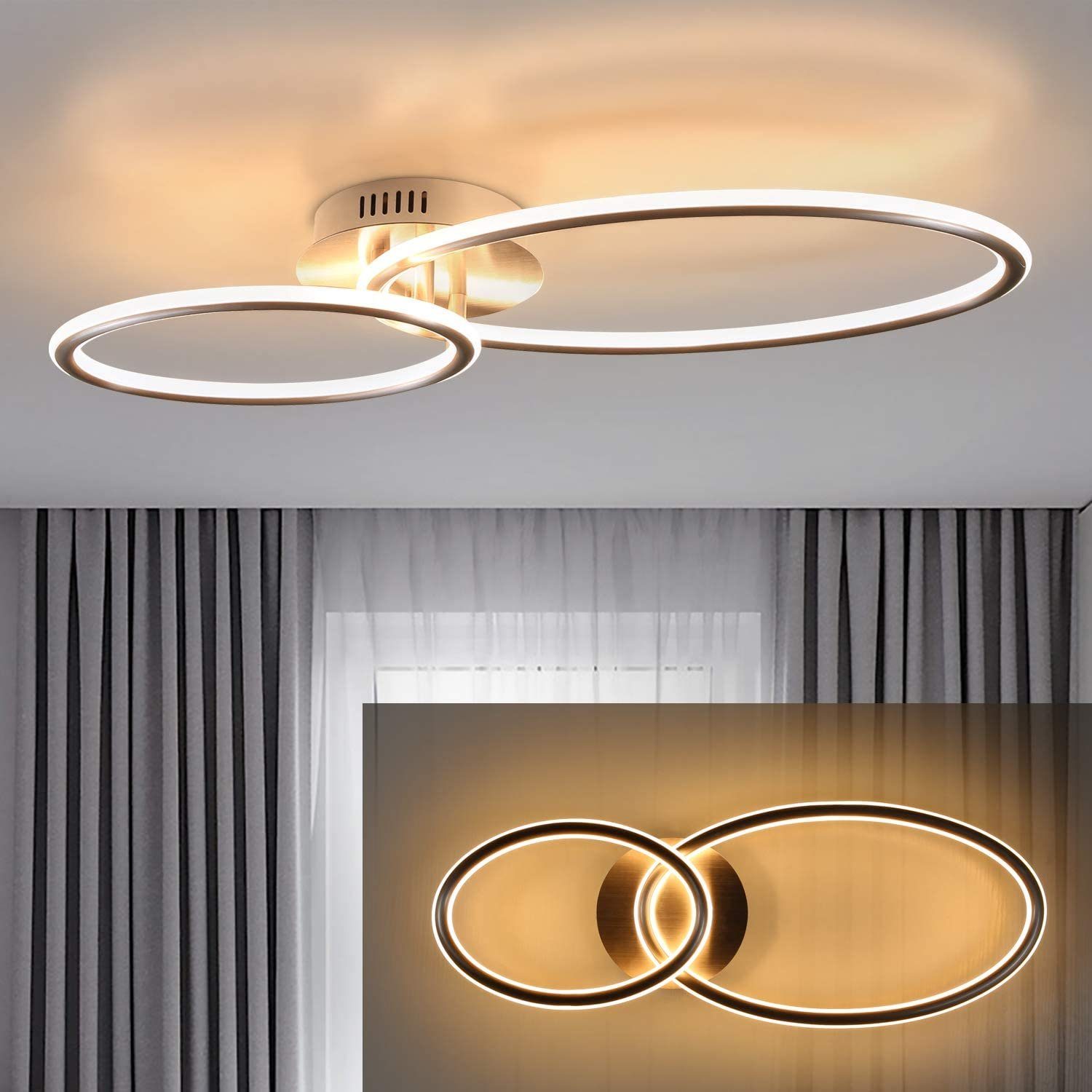 LED 68W Modern Deckenlampe Wohnzimmer Deckenleuchte Voll Dimmbar 6810 