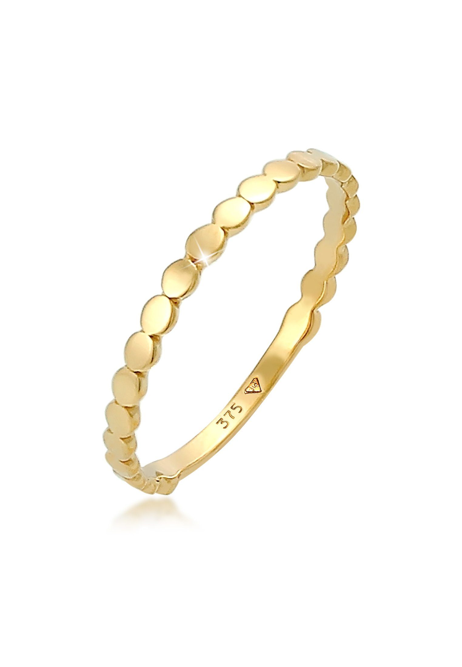 Elli Premium Fingerring Plättchen Rund Stapelring Geo Basic 375 Gelbgold, K günstig online kaufen