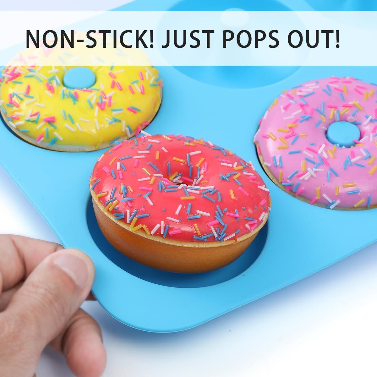 FELIXLEO Donutform 2 Stück Silikon Donut Formen 6 Hohlraum Antihaft -40 bis 230°C Muffins, (2-tlg)