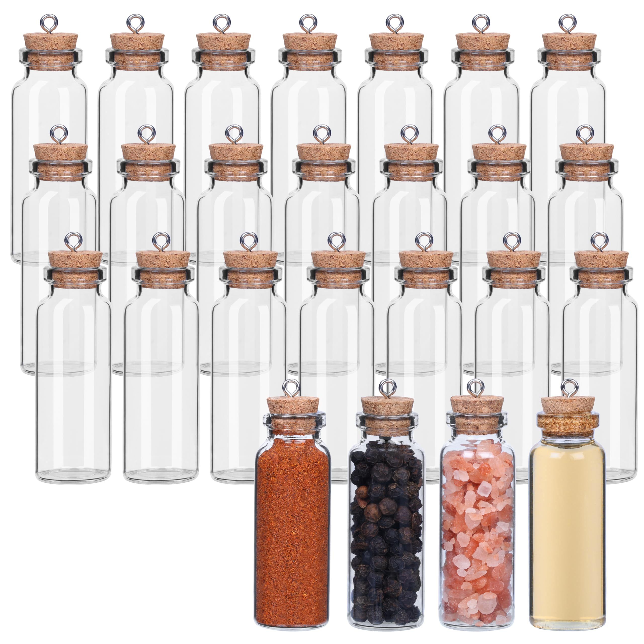Organizer Belle Vous 25er Pack Mini Glasflaschen mit Korken & Ösenhaken - 15 ml