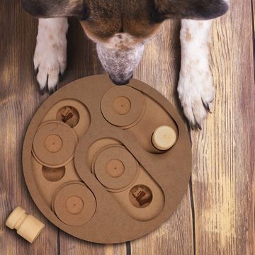 relaxdays Tier-Intelligenzspielzeug 2in1 Intelligenzspielzeug für Hunde, Faserplatte