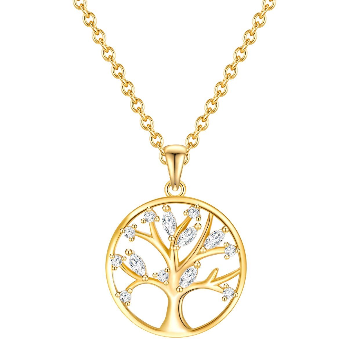 Lebens Rafaela Sterling Baum gelbgold, Silber aus Silberkette Donata des