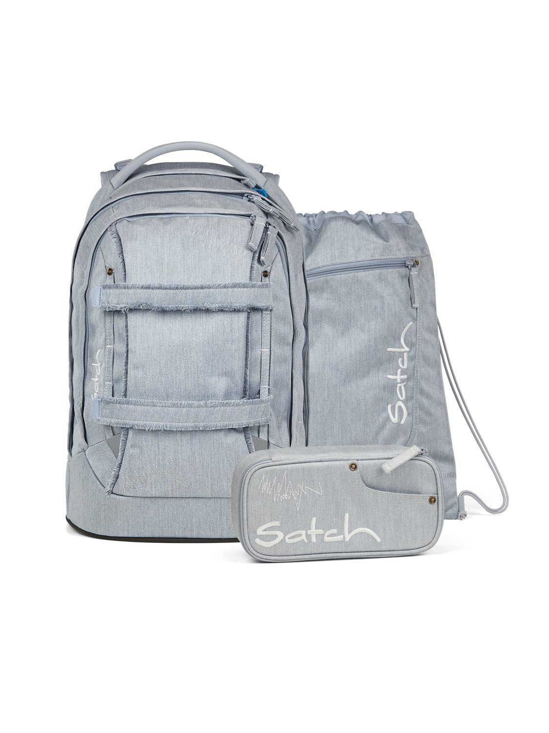 Satch Schulrucksack pack set (6-tlg), größenverstellbares Rückensystem
