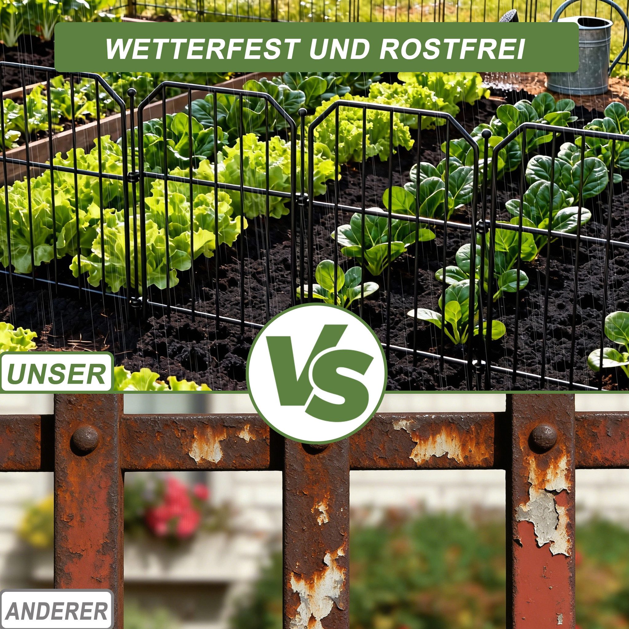 FIVMEN Gartenzaun Tierbarriere Zaun aus Metall Dekorativer Hundezaun Outdoor Tier, (2,8 m (10 Stück) / 7 m (25 Stück), Barriere für Tierbarriere Balkon 40 x 28cm (Schrägwinklig)