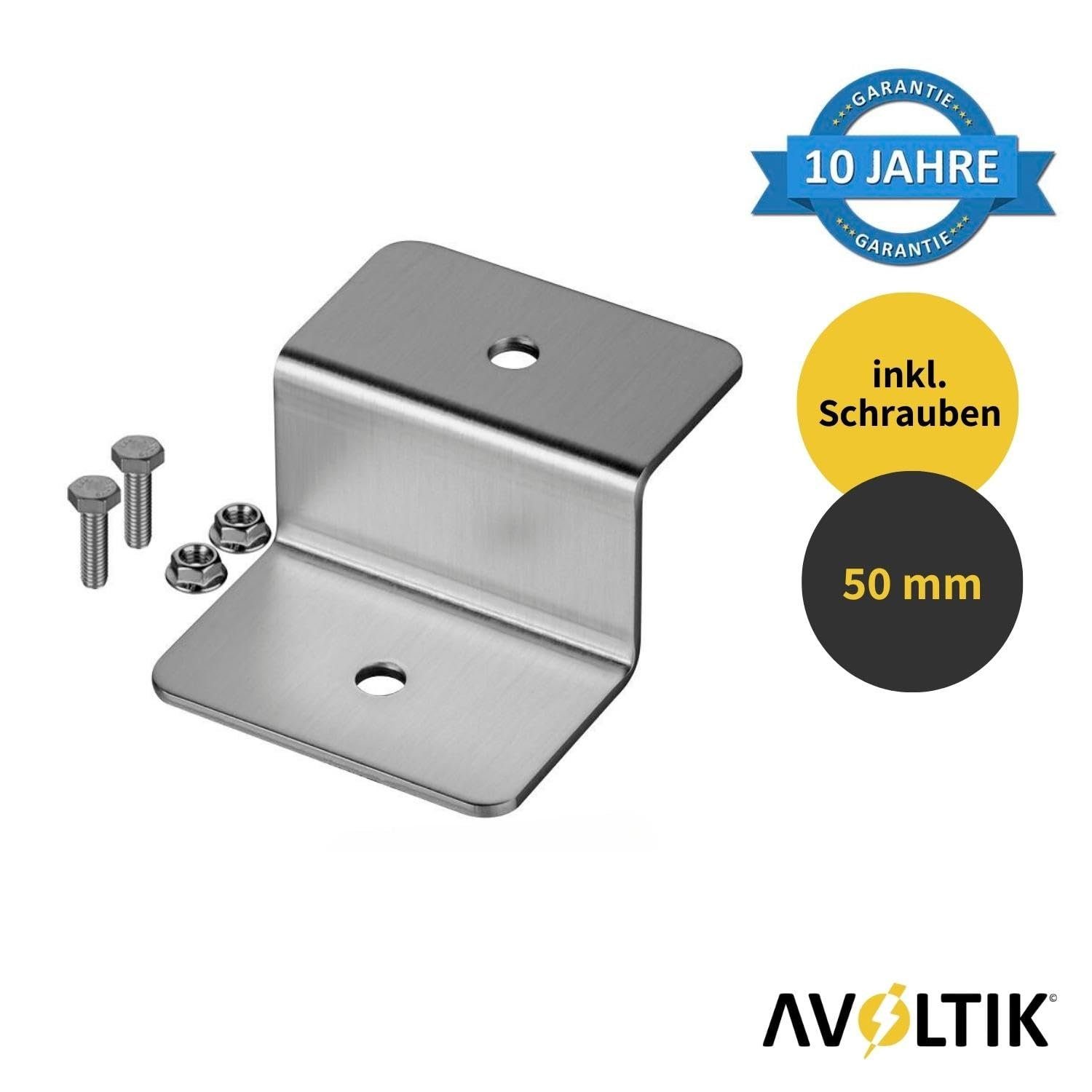 avoltik Wechselrichter Aluminium Z-Winkel Befestigunswinkel PV Solarmodule Halterung Wand, (Z-Winkel zur Auswahl in schwarz oder silber, Z-Winkel zur Auswahl in schwarz oder silber), Z-Winkel zur Auswahl in silber oder schwarz