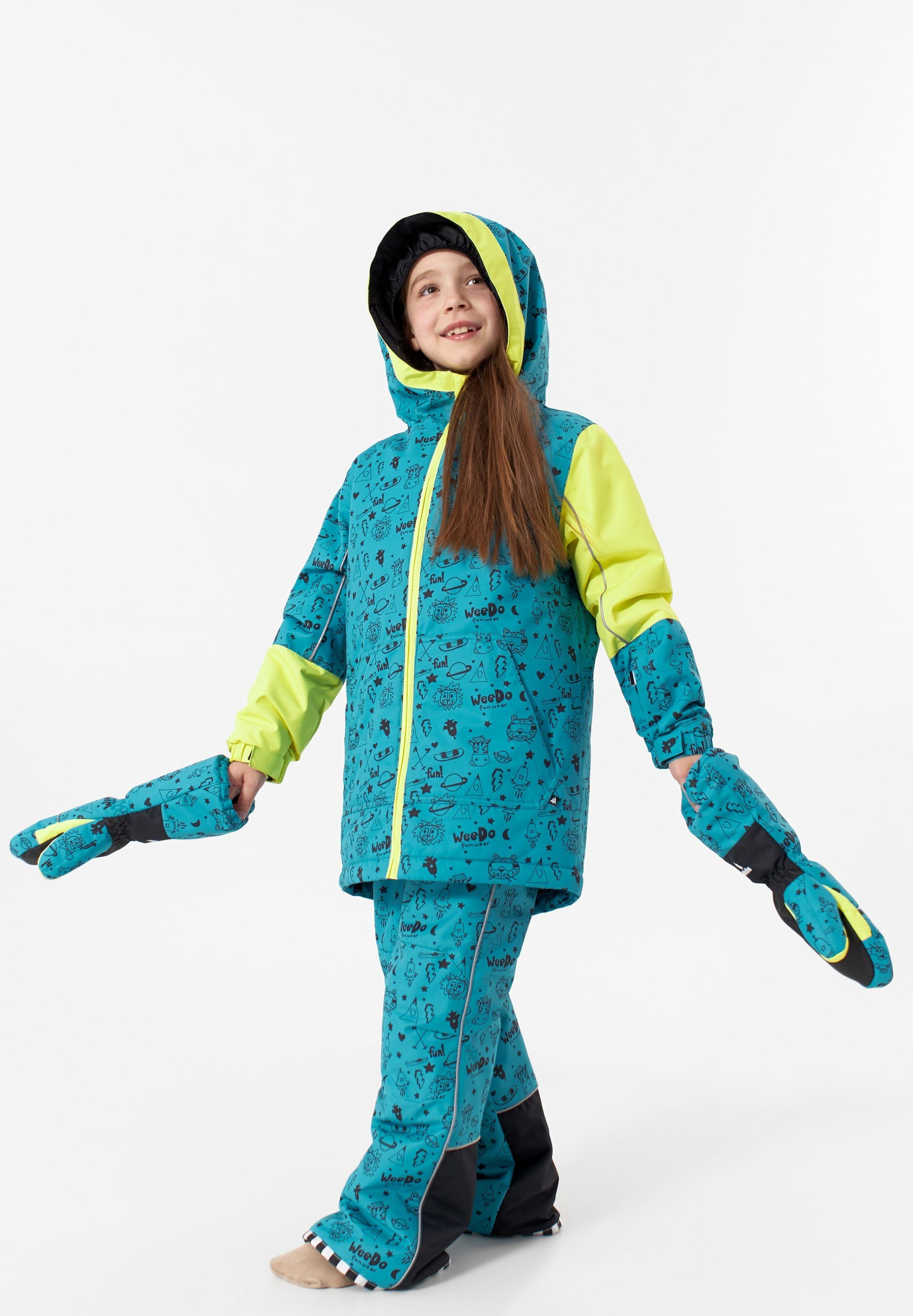 WeeDo Winterjacke COSMO UNIVERSE Atmungsaktiv, wasserdicht, helmkompatible Kapuze