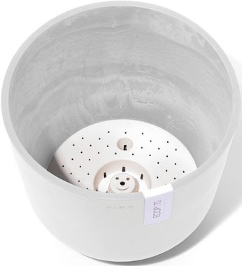 ECOPOTS Blumentopf Oslo 25 + Wassersystem Weiß, für innen und außen: frostsicher, bruchsicher und lichtbeständig