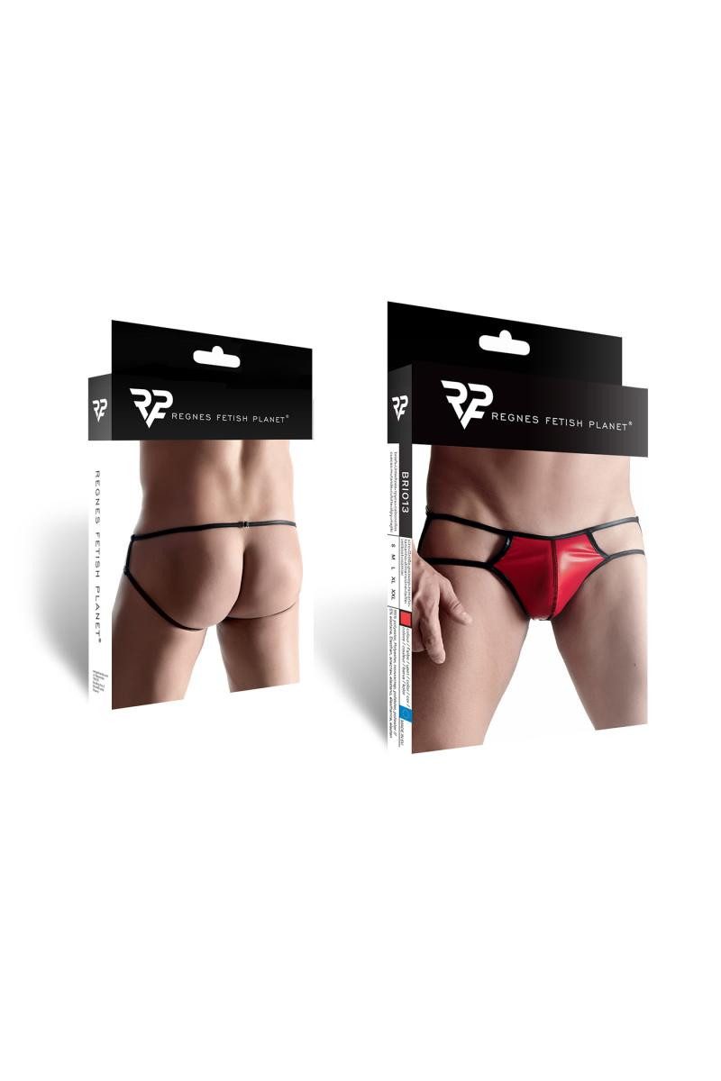 Regnes Fetish Planet Slip Herren Jock Slip in rot aus mattem Wetlook-Material pofrei sexy Herren