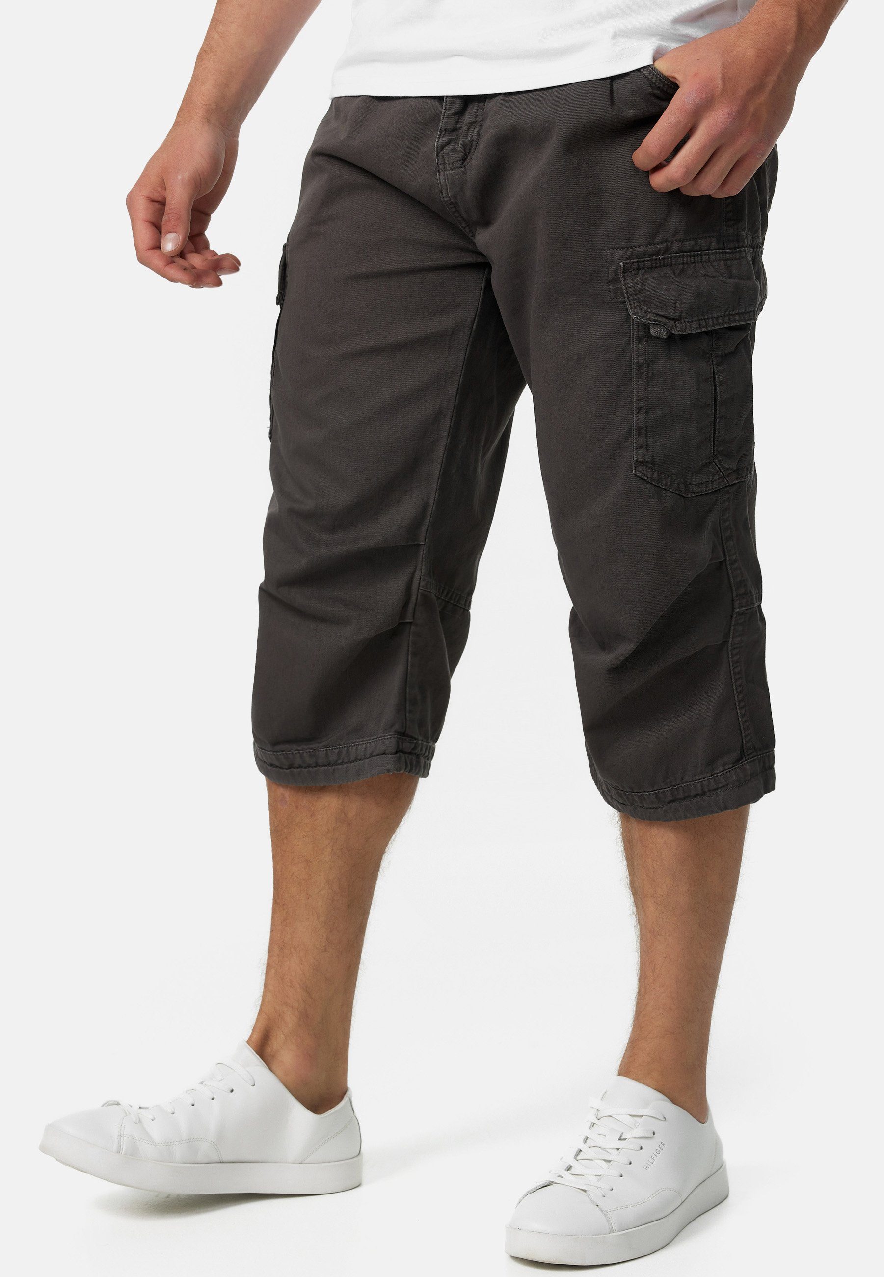 Indicode Cargoshorts Herren Nicolas Check Cargo Shorts Herrenshorts aus einer robusten Materialmischung