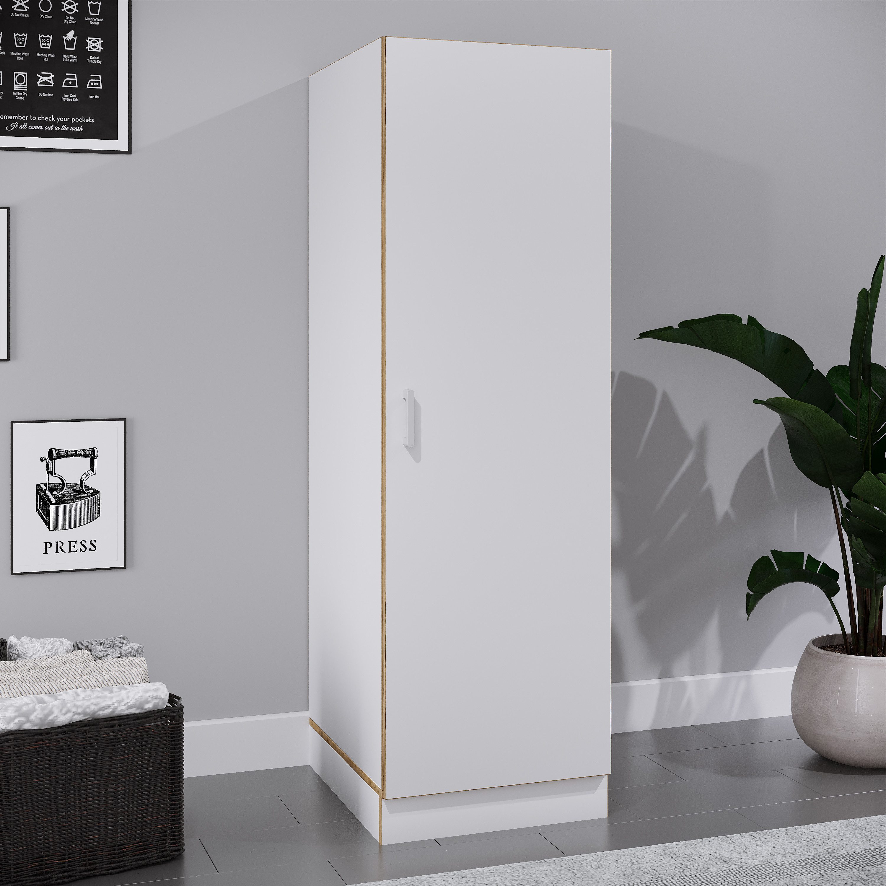 VCM Hochschrank Mehrzweckschrank mit 3 Fächern & Tür Rislo BD XL