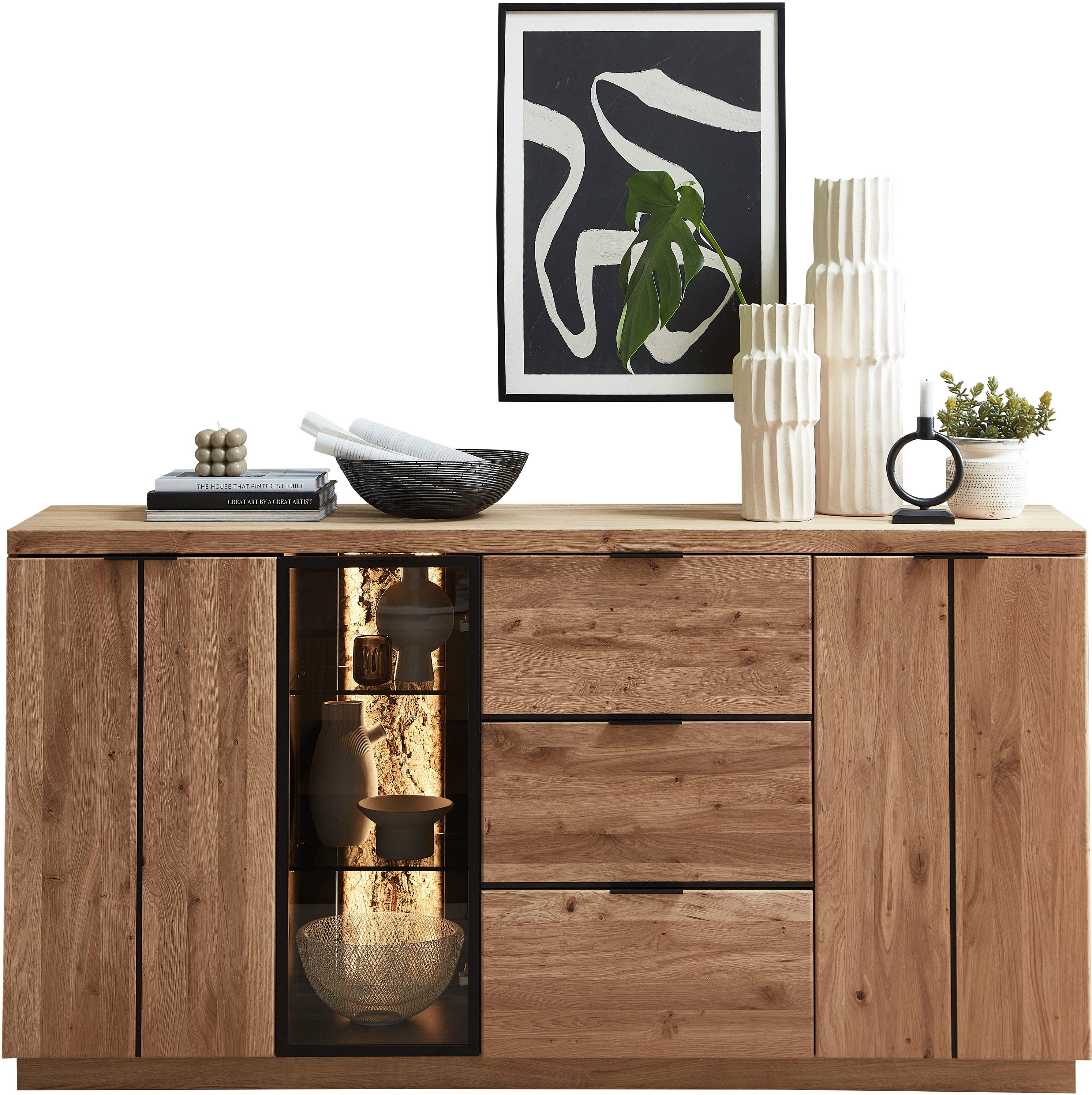 Innostyle Sideboard Donna Sideborad, 180x93x48 (BxHxT) (1 St), Beleuchtung optional bestellbar, 3 türig, 3 Schubkasten, Softclose