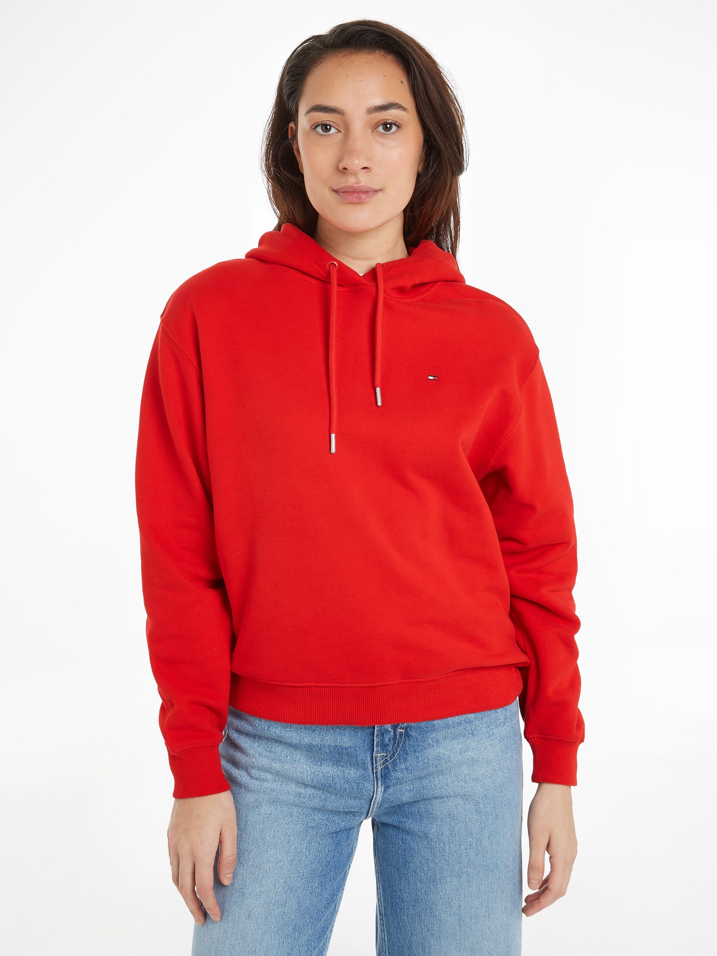 Tommy Hilfiger Kapuzensweatshirt REG FLAG ON CHEST HOODIE Kapuze mit Kordel, Stickerei, Logo-Flag