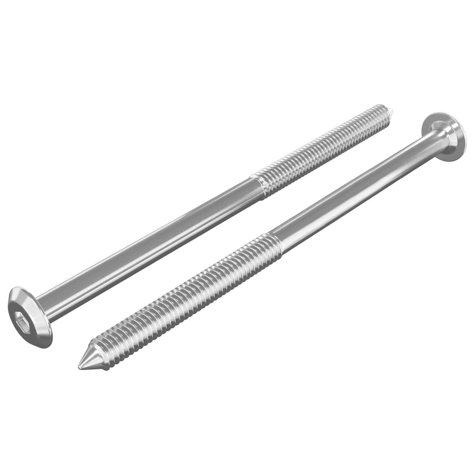 Schraube Möbel-Schrauben 2 pcs Silber M6 x 100 mm Stahl