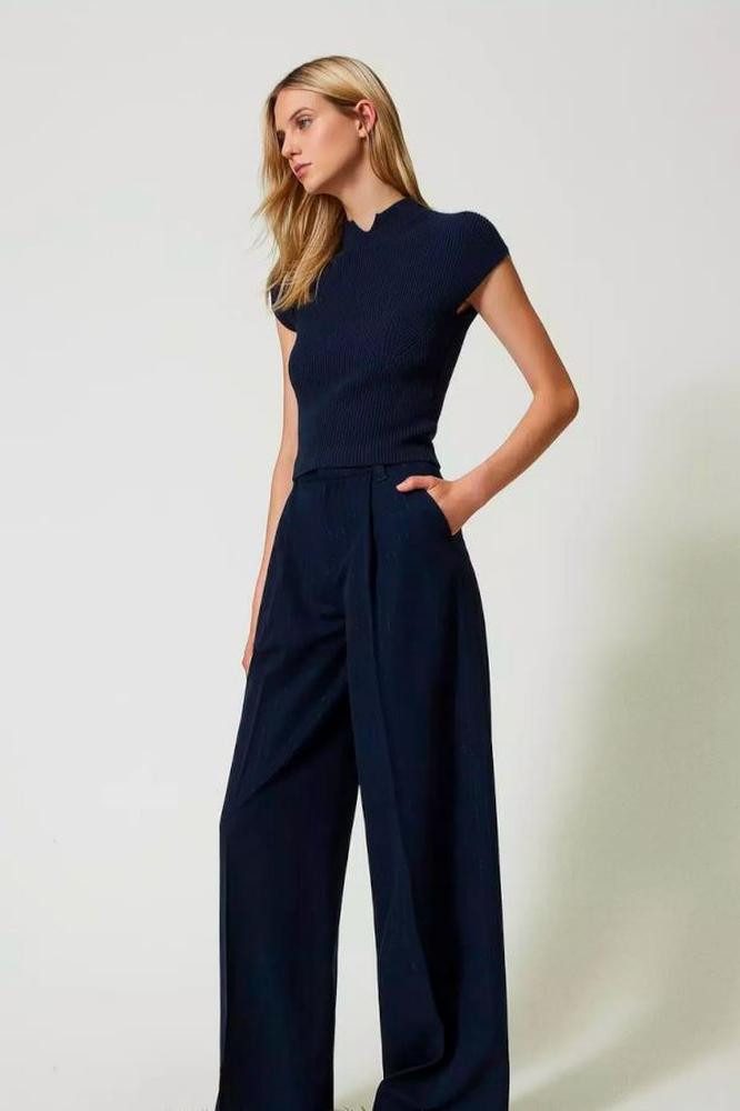 TWINSET Palazzohose Palzzohose mit Nadelstreifen