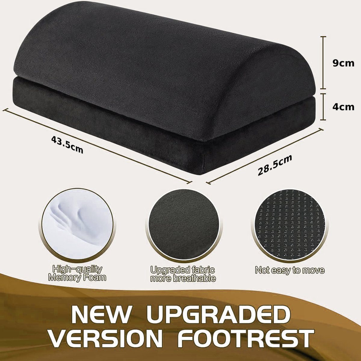 für Schreibtisch Fußstütze ergonomie - Geeignet Universal-Fußmatten oder Haus - BOTC Fußstütze Büro, - abwaschbar schwarz -