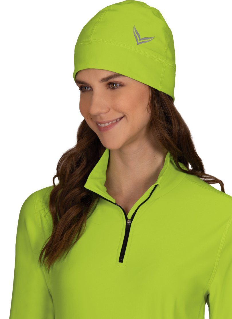 TRIGEMA Sportshirt Trigema mit Langärmeliges Sweatshirt Reißverschluss lemon