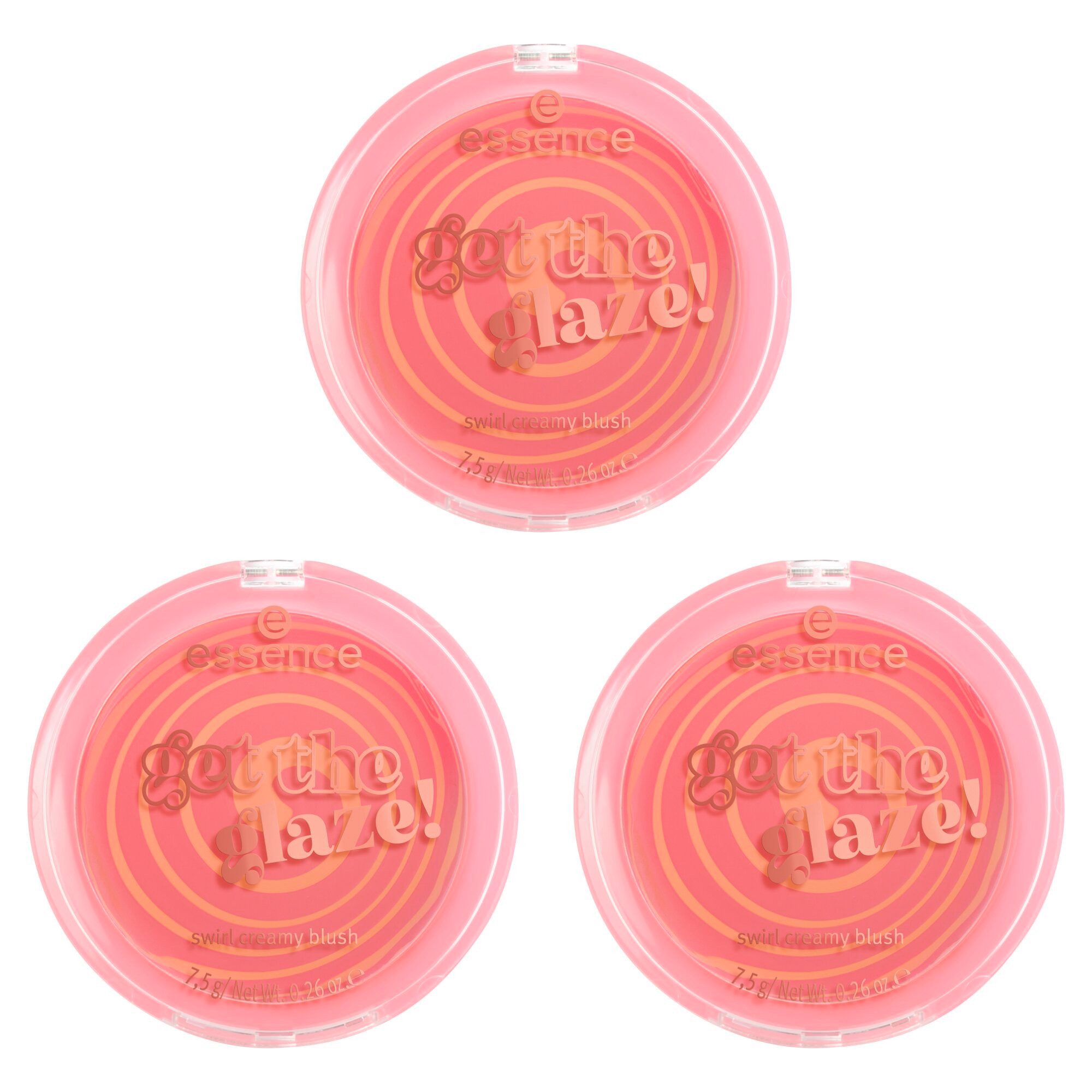 Essence Rouge get the glaze! swirl creamy blush, 3-tlg., Cremiges Swirl-Blush für rosigen Glow!