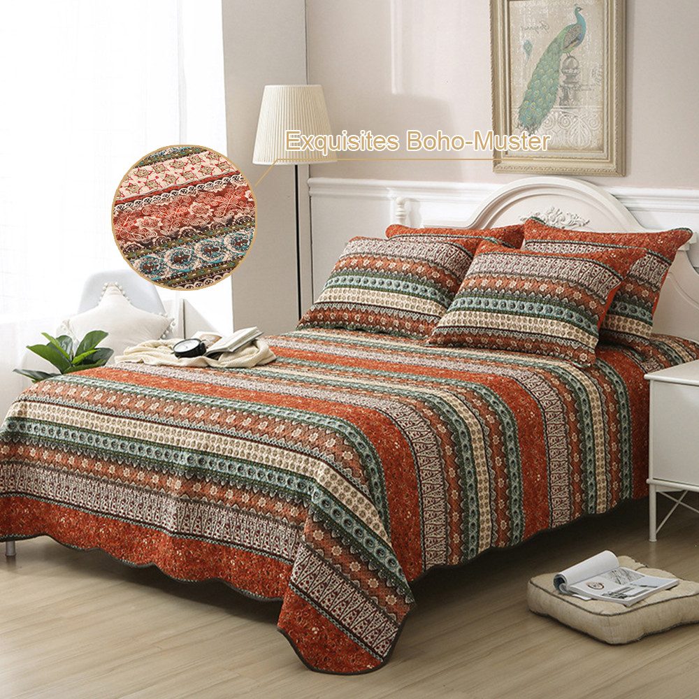 NUODWELL Bettwäsche Tagesdecke, Baumwolle 3 Teilig Doppelbett Bettdecke mit günstig online kaufen