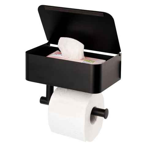 eluno Toilettenpapierhalter Toilettenpapierhalter, 3in1-Funktion, Feuchttücherbox, Ablage