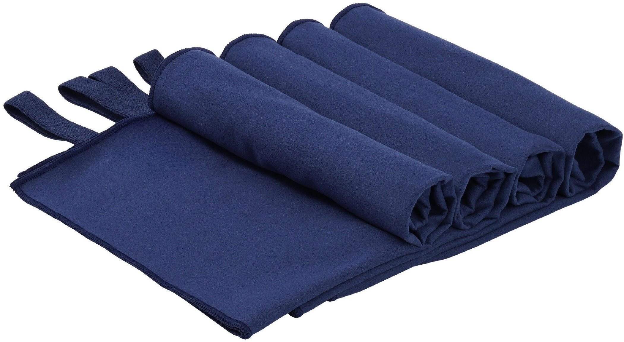 OTTO home Handtücher Leoa, diverse Größen, Sporthandtuch, Reisehandtuch, Strandtuch, Microfaser (4-St), sehr leicht, kompakt, schnelltrocknend, Mikrofaser mit Kontrastnaht