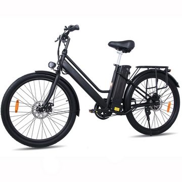 Fangqi E-Bike 26 Zoll Elektrofahrrad,E-Bike,MTB,36V/10.4Ah akku,25KM/H,für 160-190cm, 250W Heckmotor, (Niedriger Einstiegsrahmen,Herren Damen Pedelec Bis zu 60km, verstellbarer Sitz, Citybikes, Smartbikes, Elektrofahrräder für Damen und Herren), Höhenverstellbare Sattelstütze,Maximale Belastung 120 kg