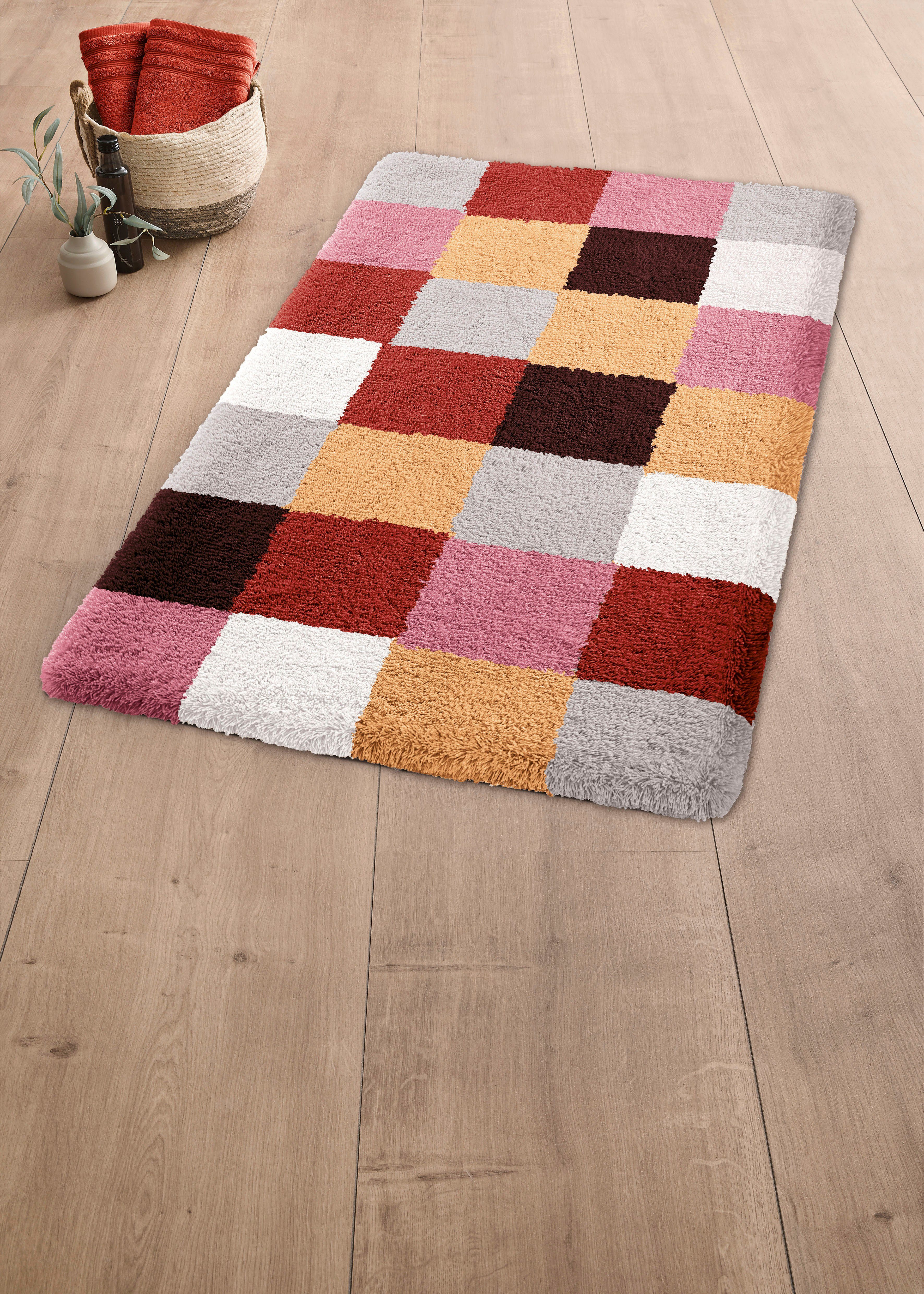 Kleine Wolke Badematte Caro, Badvorleger, Badezimmer Teppich, Höhe 25 mm, rutschhemmend beschichtet, fußbodenheizungsgeeignet, Kunstfaser, rechteckig, Badteppic – Bild 2 von 4