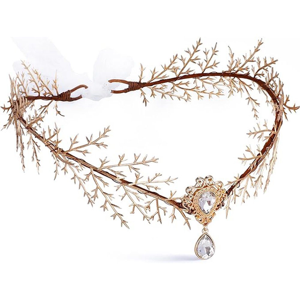 CTGtree Diadem Elf Kopfschmuck für Frauen Blatt Stirnband Kostüm Haarschmuck