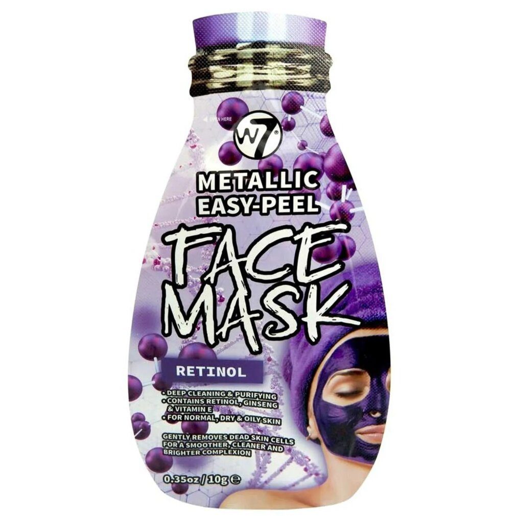 w7 Gesichtspflege, Metallisches Easy-Peel Retinol, Peel-Off-Maske, Gesicht, 10 g