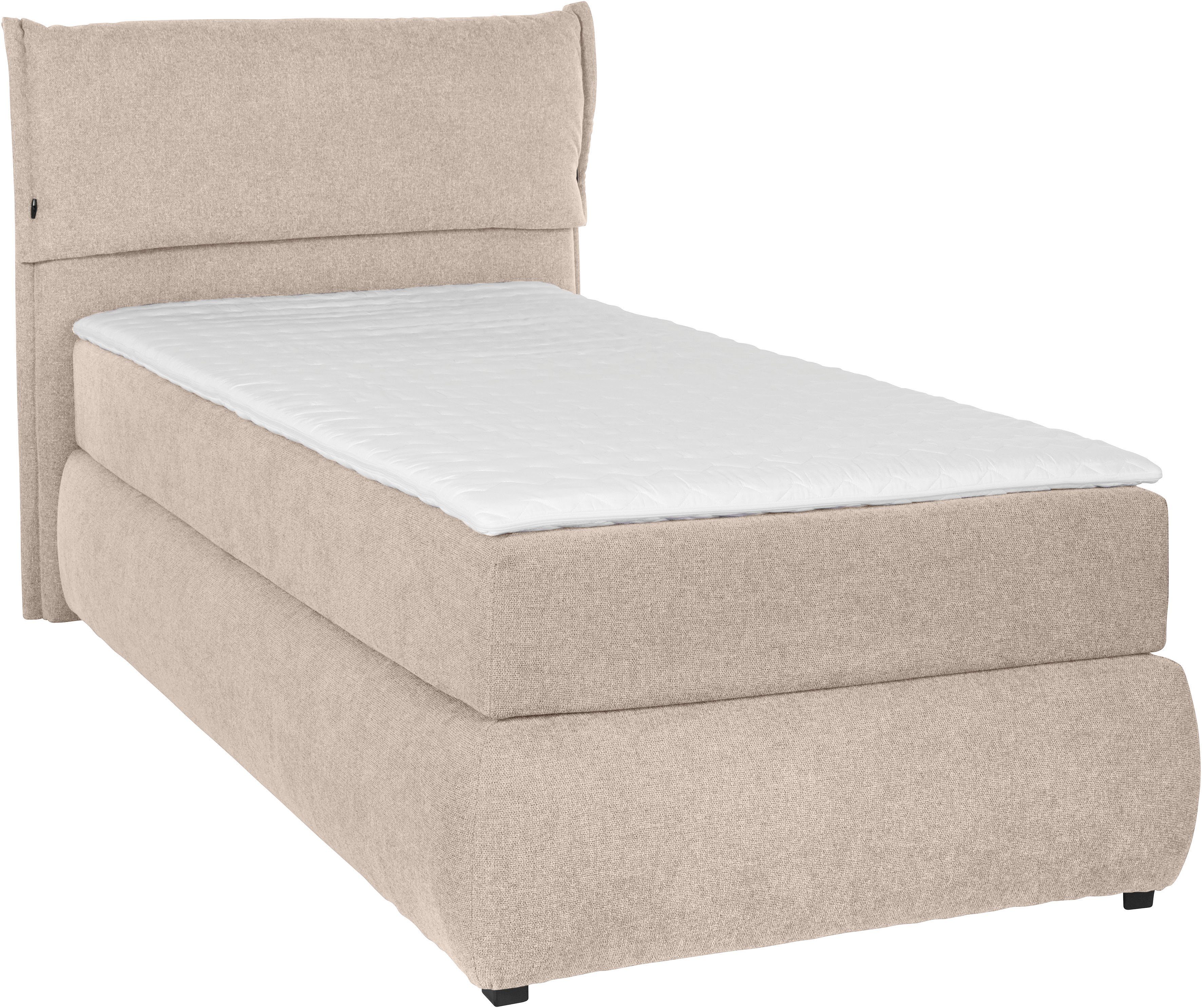 OTTO home Boxspringbett Jenson, in 4 Farben, 4 Breiten, 3 Matratzenarten in 2 Härtegraden, Topper