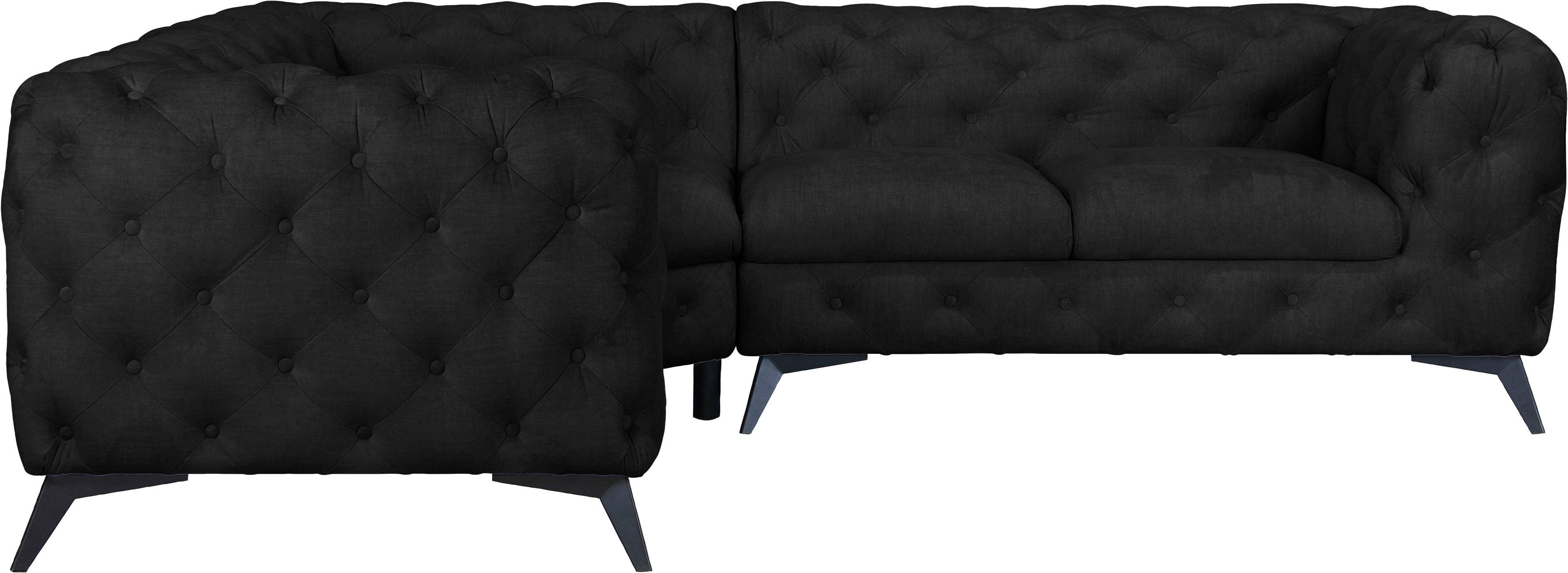 Leonique Chesterfield-Sofa "Ecksofa GLYNIS L-Form mit Wellenunterfederung, günstig online kaufen