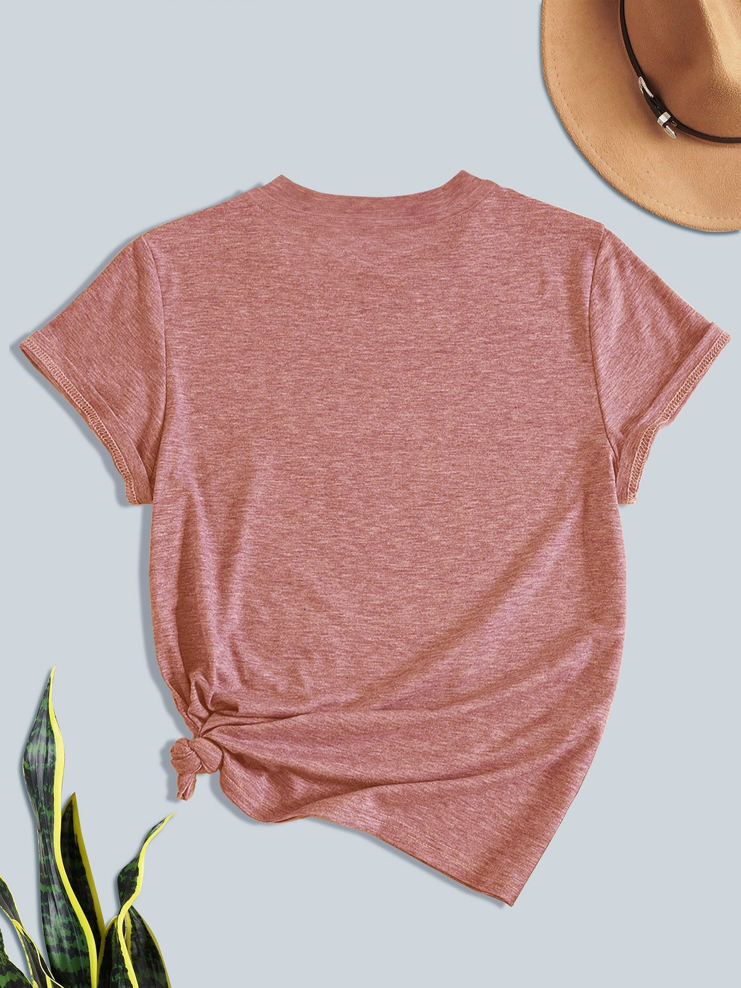 PYLIKE Kurzarmbluse Damen Sommer bequemes T-shirt mit Kreuz Schmetterling P günstig online kaufen