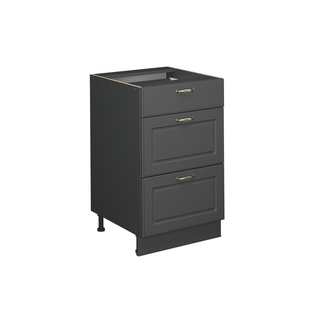 Vicco Unterschrank Fame-Line, Anthrazit-Gold Landhaus/Anthrazit, 50 cm ohne günstig online kaufen