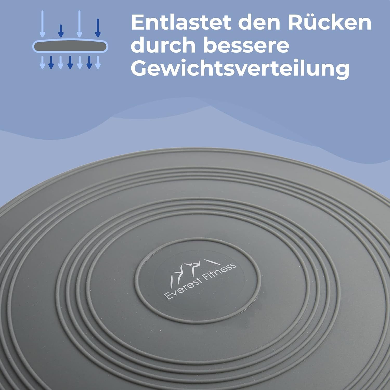 EVEREST FITNESS Stützkissen Everest Fitness Balancekissen orthopädisch Ø33 cm, grau