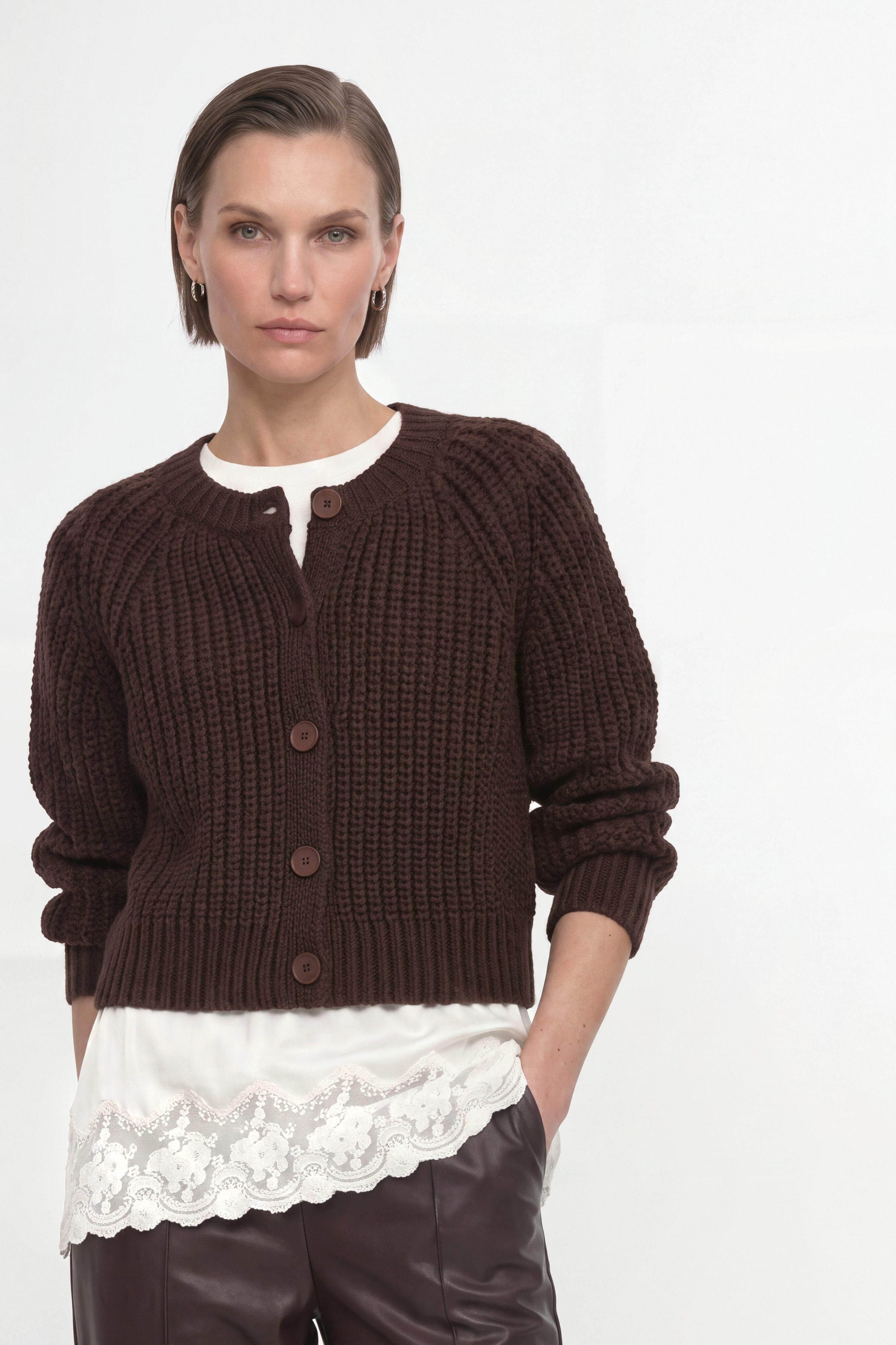 RICHROYAL Strickjacke Regular fit mit Rundhalsausschnitt