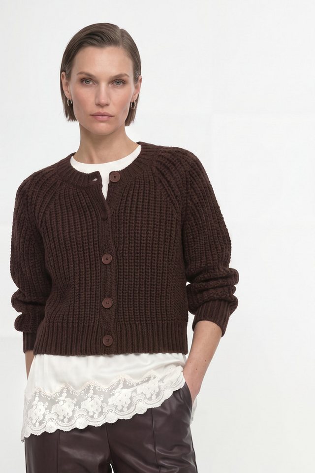 RICHROYAL Strickjacke mit Alpaka, Regular fit mit Rundhalsausschnitt